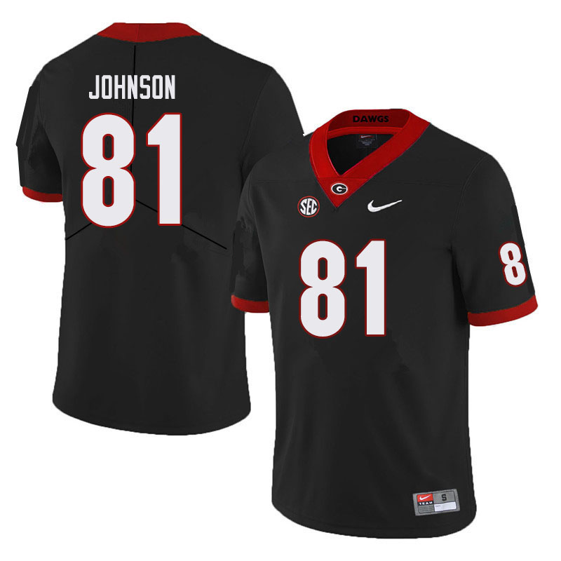 Men #81 Jaylen Johnson Georgia Bulldogs College Football Jerseys Sale-Black